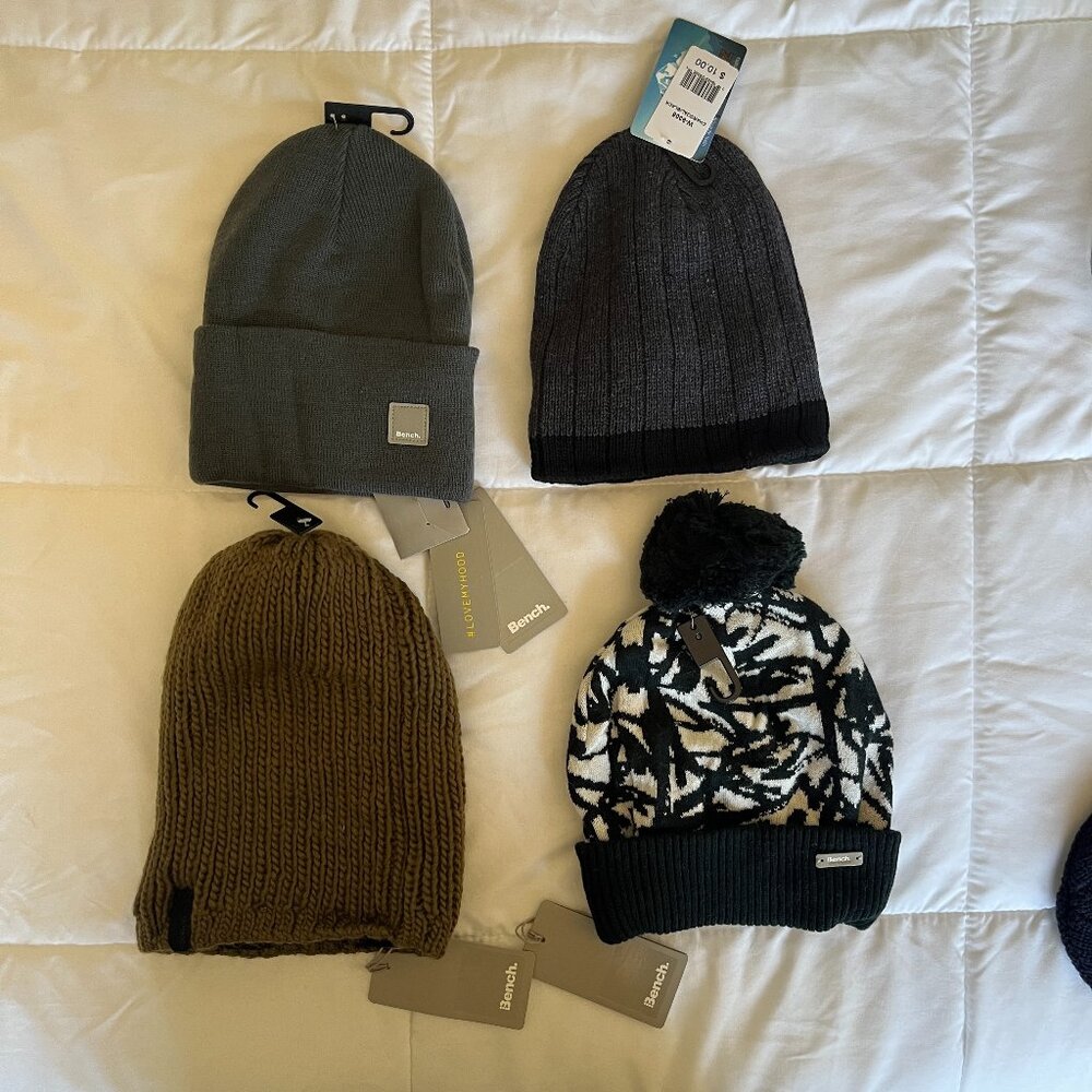 Hat Bundle Four Winter Hats Lot, St Moritz, Bench Gorpcore Cabincore 90s Grunge